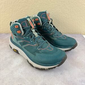 Hoka Teal and Orange Ankle Boots